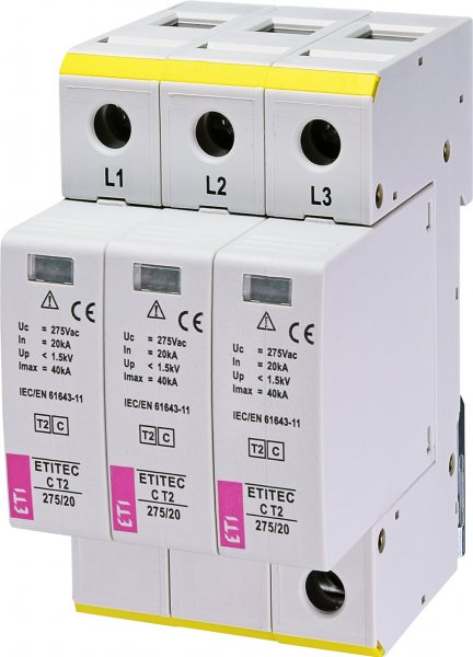 Ограничитель перенапряжения ETITEC C T2 275/20 (3+0) 3p ETI 2440399