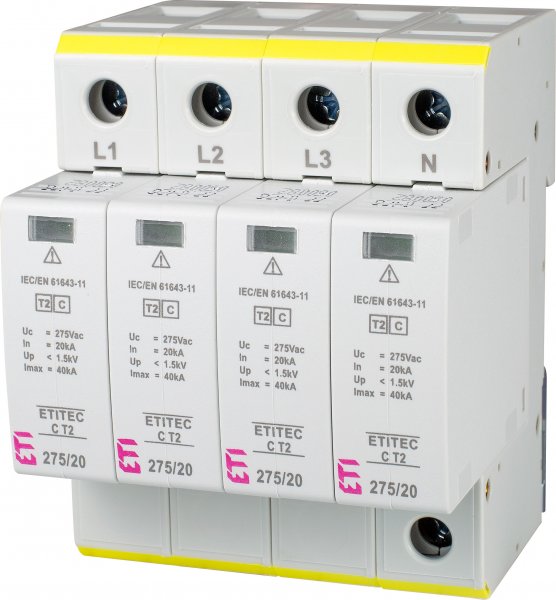 Ограничитель перенапряжения ETITEC C T2 275/20 (4+0) 4p ETI 2440395