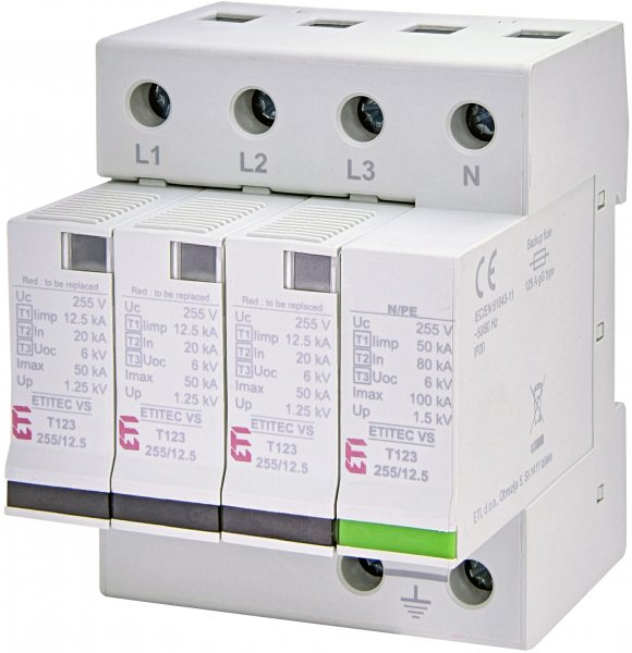 Ограничитель перенапряжения ETITEC VS T123 255/12,5 (3+1) ETI 2442925