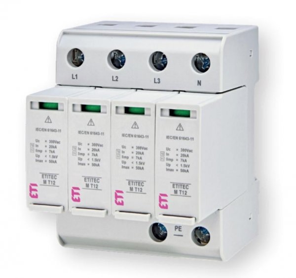 Ограничитель перенапряжения ETITEC M T12 300/7 (4+0, 4p, TNC-S) ETI 2440506