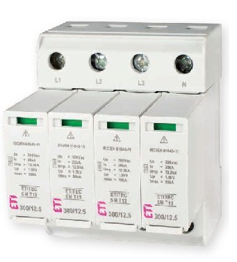 Ограничитель перенапряжения ETITEC SM T12 300/12,5 (3+1, 4p, TT) ETI 2440550