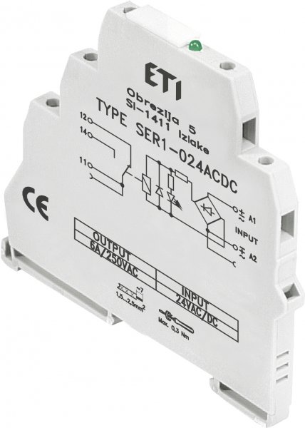Реле інтерфейсне SER1-230 ACDC (електромеханічне, 1CO, 6A AC1, 250V AC) ETI 2473053