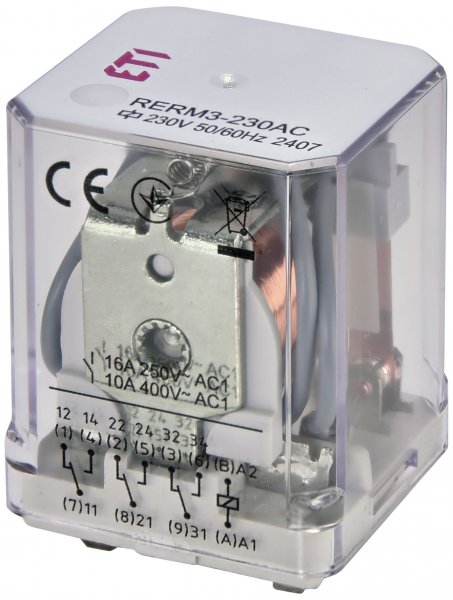 Реле електромеханічне RERM3-230AC 3p (16A AC1, 250V AC) ETI 2473060