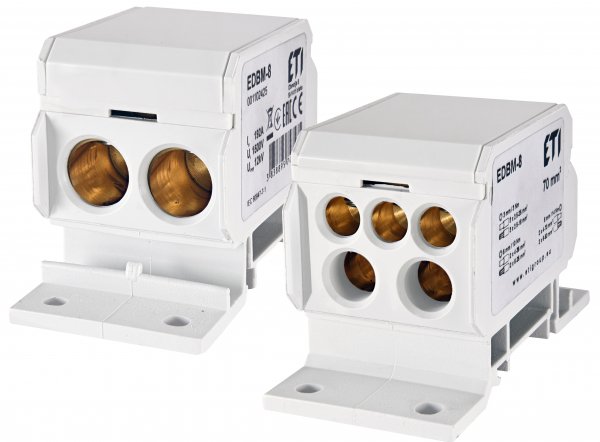 Распределительный блок EDBM-8 (192А, 1500V AC/DC, OUT: 1x4-70; 2x4-35; 3x2,5-25) ETI 1102425