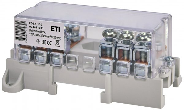Распределительный блок EDBA-120 (120А, 400В, 2х50мм²/6х25мм²) ETI 4481031