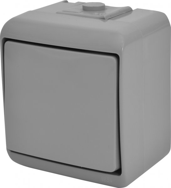 Выключатель 1-клавишный VHE-1-SR (серый, IP54) ETI 4668060