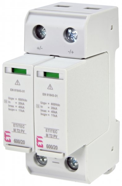 Ограничитель перенапряжения ETITEC M T2 PV 600/20 (для PV систем) ETI 2440620