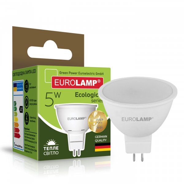 EUROLAMP LED Лампа ECO серія "P" SMD MR16 5W GU5.3 3000K (50) LED-SMD-05533(P)