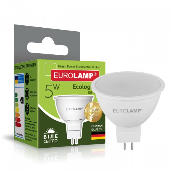 EUROLAMP LED Лампа ECO серия "P" SMD MR16 5 Вт GU5.3 4000 К (50) LED-SMD-05534(P)
