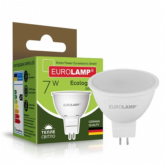 EUROLAMP LED Лампа ECO серія "P" SMD MR16 7W GU5.3 3000K (50) LED-SMD-07533(P)