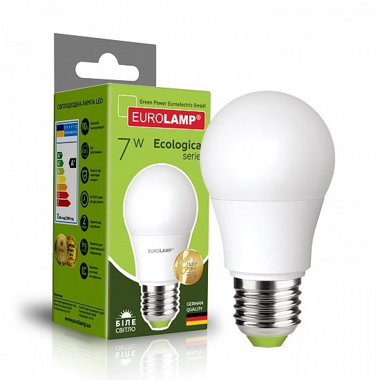 EUROLAMP LED Лампа ECO серия "P" А50 7 Вт E27 4000 К (50) LED-A50-07274(P)