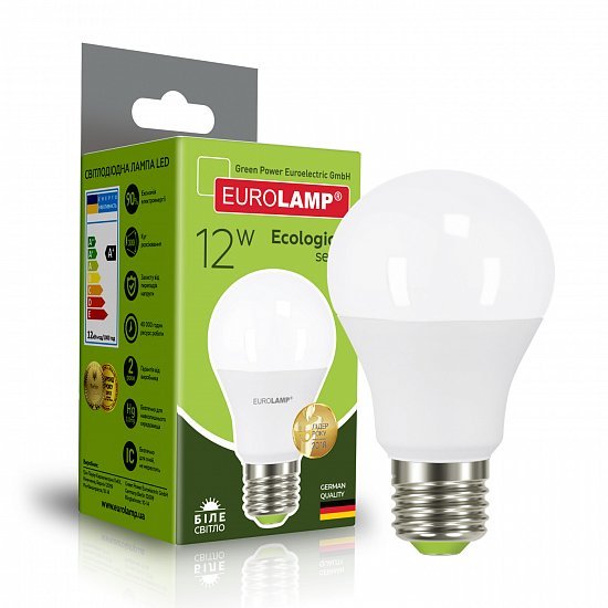 EUROLAMP LED Лампа ECO серия "P" А60 12 Вт E27 4000 К (100) LED-A60-12274(P)
