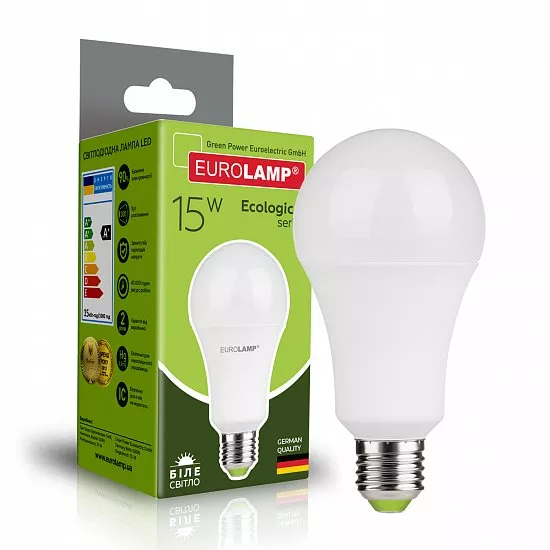 EUROLAMP LED Лампа ECO серия "P" A70 15 Вт E27 4000 К (50) LED-A70-15274(P)