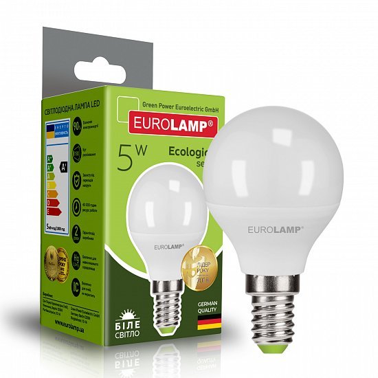 EUROLAMP LED Лампа ECO серия "P" G45 5 Вт E14 4000 К (100) LED-G45-05144(P)
