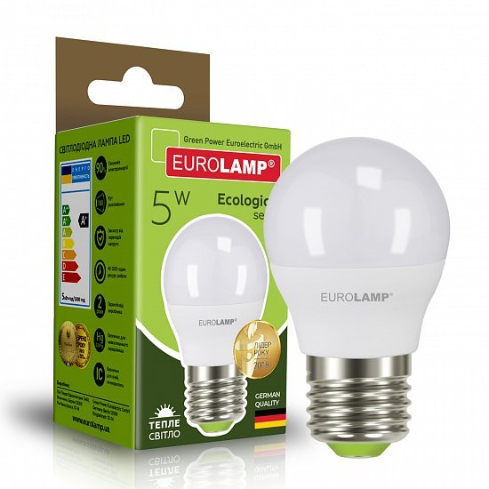 EUROLAMP LED Лампа ECO серия "P" G45 5 Вт E27 3000 К (100) LED-G45-05273(P)