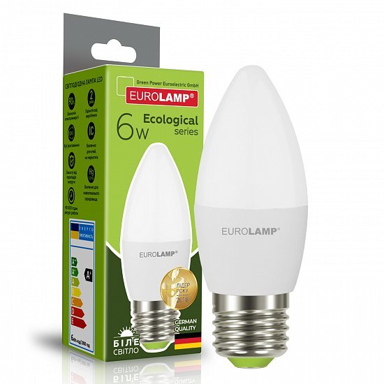 EUROLAMP LED Лампа ECO серия "P" CL 6 Вт E27 4000 К (100) LED-CL-06274(P)
