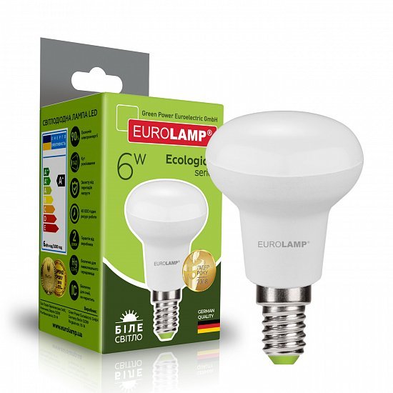 EUROLAMP LED Лампа ECO серія "P" R50 6W E14 4000K (50) LED-R50-06144(P)