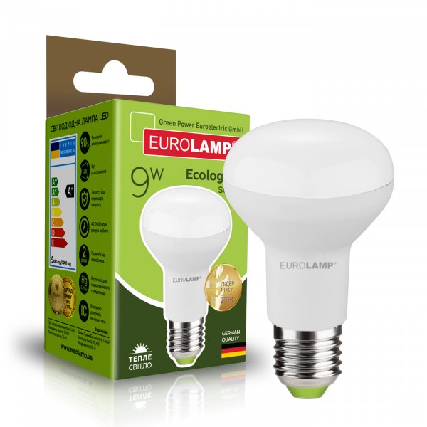 EUROLAMP LED Лампа ECO серия "P" R63 9 Вт E27 3000 К (100) LED-R63-09272(P)