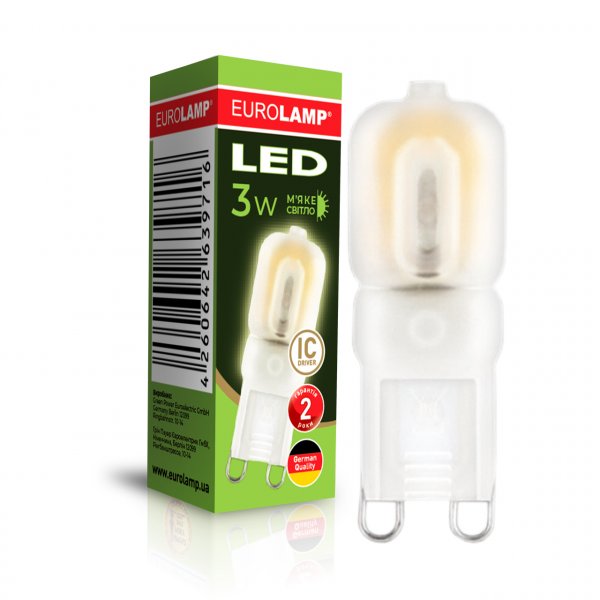 EUROLAMP LED Лампа капсульная G9 3 Вт G9 3000 К (1000) LED-G9-0330(220)