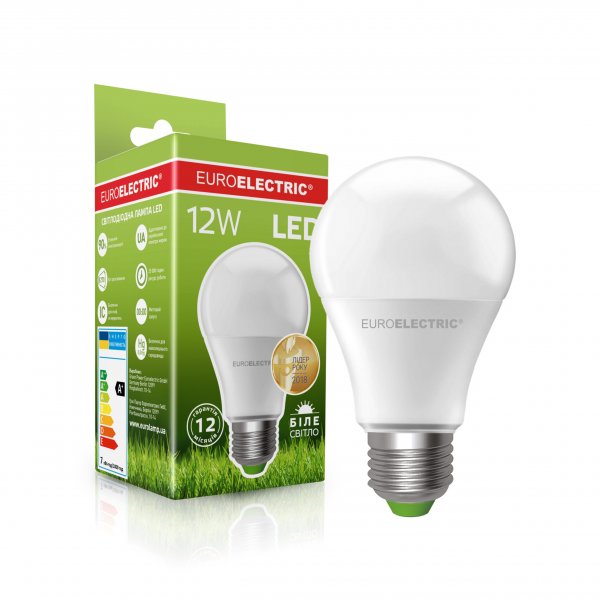 EUROELECTRIC LED Лампа A60 12W E27 4000K (100) LED-A60-12274(EE)