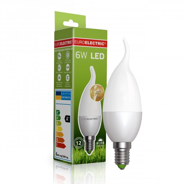 EUROELECTRIC LED Лампа CW 6W E14 4000K (100) LED-CW-06144(EE)
