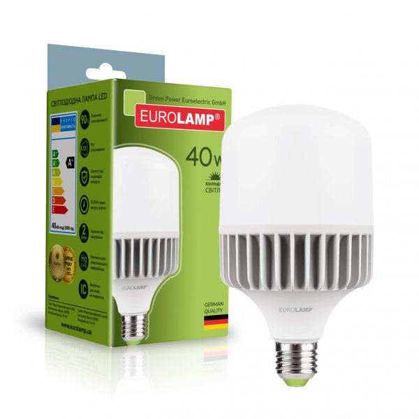 EUROLAMP LED Лампа сверхмощная 40W E40 6500K (12) LED-HP-40406
