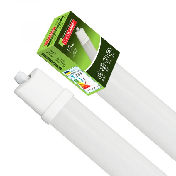 EUROLAMP LED Светильник линейный IP65 18W 5000K (0.6m/0.052m) (30) LED-FX(0.6/0.052)-18/50