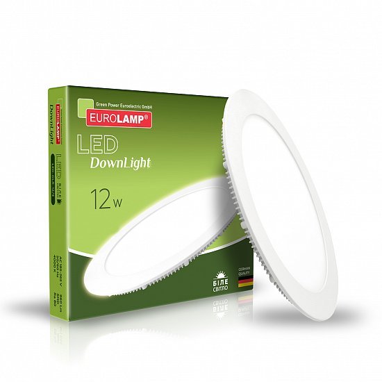 EUROLAMP LED Светильник круглый Downlight NEW 12W 4000K (30) LED-DLR-12/4