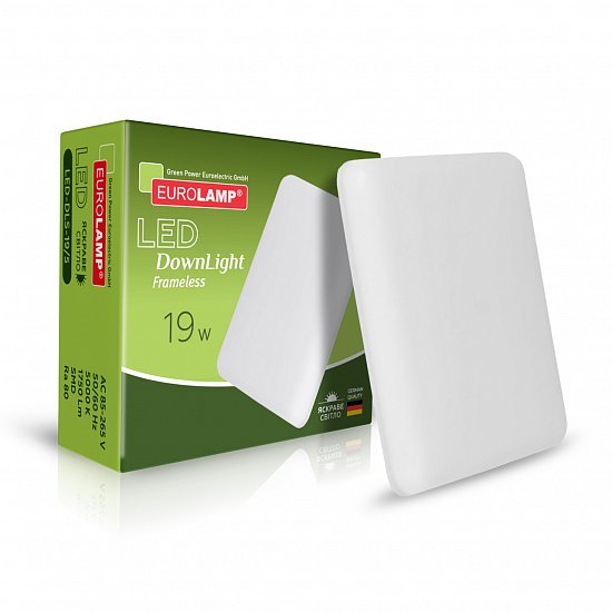 EUROLAMP LED Светильник квадратный Frameless Downlight 19W 5000K (50) LED-DLS-19/5