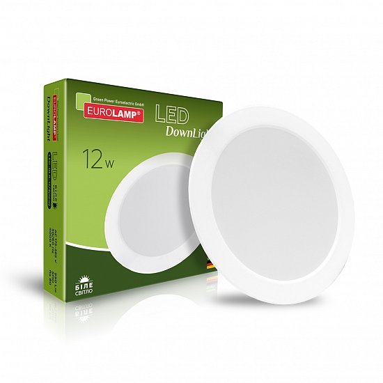 EUROLAMP LED Светильник круглый встраиваемый Downlight NEW 12W 4000K (40) LED-DLR-12/4(new)