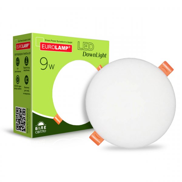 EUROLAMP LED Светильник круглый встраиваемый Downlight серия "Е" 9W 4000K (50) LED-DLR-9/4(Е)