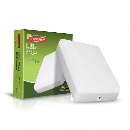 EUROLAMP LED Светильник квадратный накладной GL 25W 5000K (30) LED-NLS-25/5