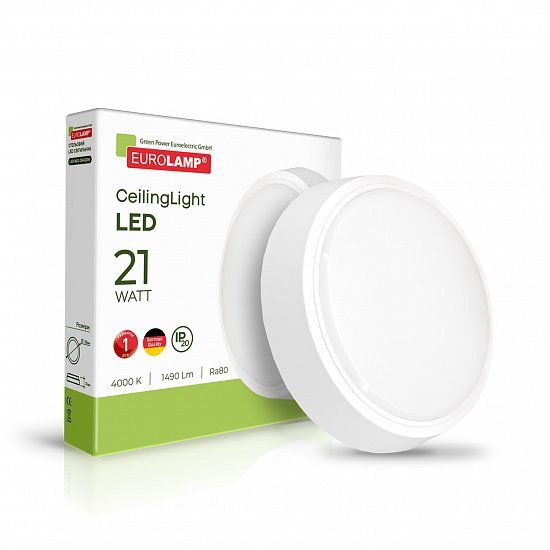 EUROLAMP LED Светильник круглый накладной GM 21W 4000K (60) LED-NLR-21/40(GM)
