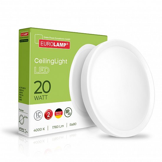 EUROLAMP LED Светильник круглый накладной Easy click 20W 4000K (20) GM LED-NLR-20/40(GM)