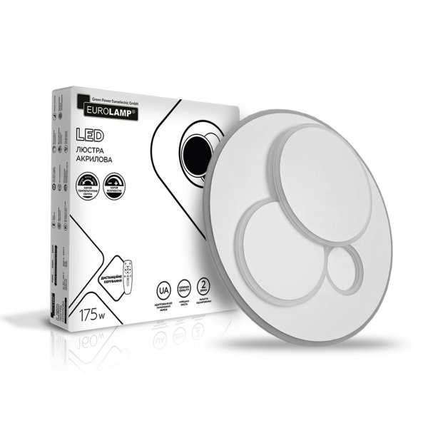 EUROLAMP LED Люстра світлодіодна акрилова кругла A53 175W 3000-6500K (5) LED-LR-175-A53
