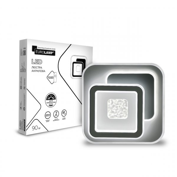 EUROLAMP LED Світильник акриловий квадратний A62 90W 3000-6500K (1) LED-ALS-90-A62