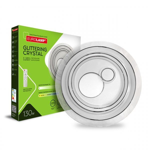 EUROLAMP LED Светильник акриловый круглый Glittering Crystal T33 130W 3000-6500K (8) LED-ALR-130W-T33