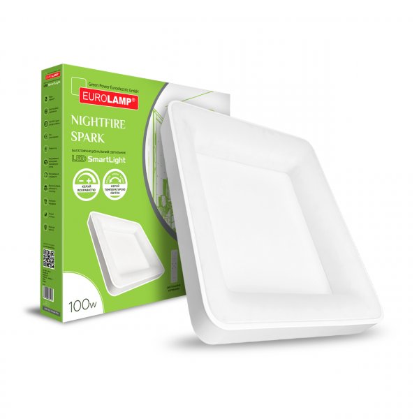 EUROLAMP LED Светильник квадратный "СМАРТ ЛАЙТ" Nightfire Spark T39 100W 3000K-6500K (5) LED-SLS-100W-T39