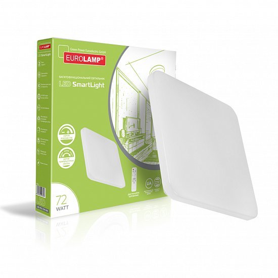 EUROLAMP LED Светильник квадратный "СМАРТ ЛАЙТ" N17 72W 3000K-6500K (6) LED-SLS-72W-N17(deco)