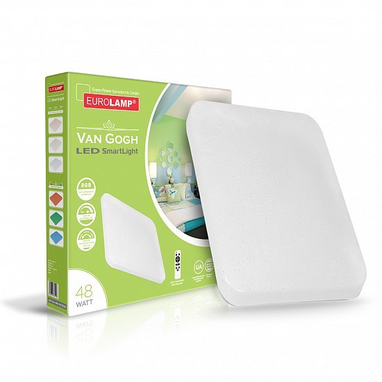EUROLAMP LED Светильник квадратный "СМАРТ ЛАЙТ" Van Gogh 48W 3000K-6500K RGB (10) LED-SLS-48W-N17(RGB)