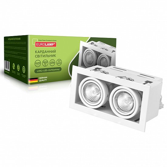 EUROLAMP LED Светильник карданный для ламп LED GU10x2 white (20) LHK2-LED-GU10(white)