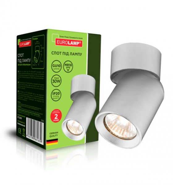 EUROLAMP LED Светильник спот для ламп LED GU10 белый new (50) LH1-LED-GU10(white)new