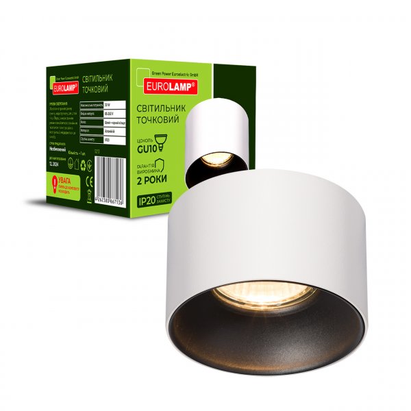 EUROLAMP LED Світильник точковий для ламп N3 GU10 білий/чорний (50) LH-GU10(W/B)N3