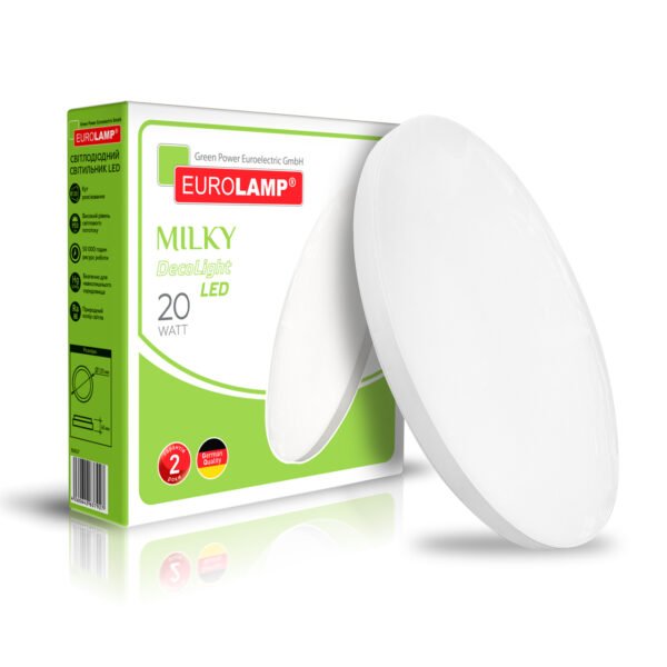 EUROLAMP LED Світильник круглий накладний матовий Milky T22 20W 4000K (20) LED-NLR-20W-T22