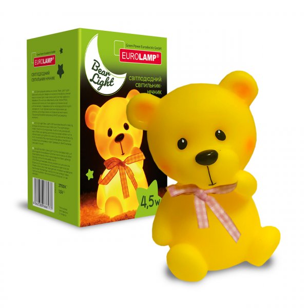 EUROLAMP LED Світлодіодний світильник-нічник "Bear Light" 4,5W 2700K 1,6V на батарейках 3xLR44 (120) NL-4,5W/27(BL)