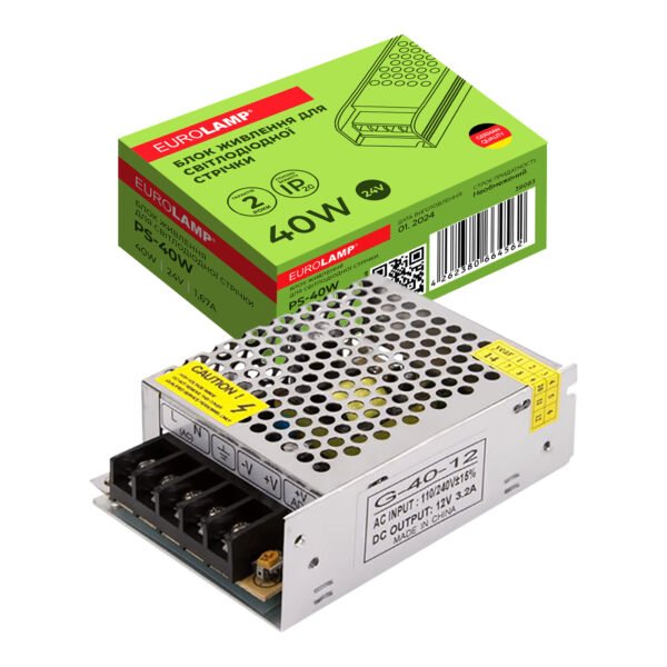 EUROLAMP Блок питания для светодиодной ленты 40W 24V 1,67A (100) PS-40W
