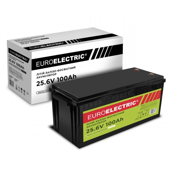 EUROELECTRIC Аккумулятор литий-железо-фосфатный (LiFePO4) 25.6V 100Ah (1) Battery-25.6/100(LiFePO4)