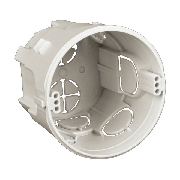 Коробка приборная распределительная в твердой стене; соединяются между собой; ПВХ; серая; Ø73х66мм