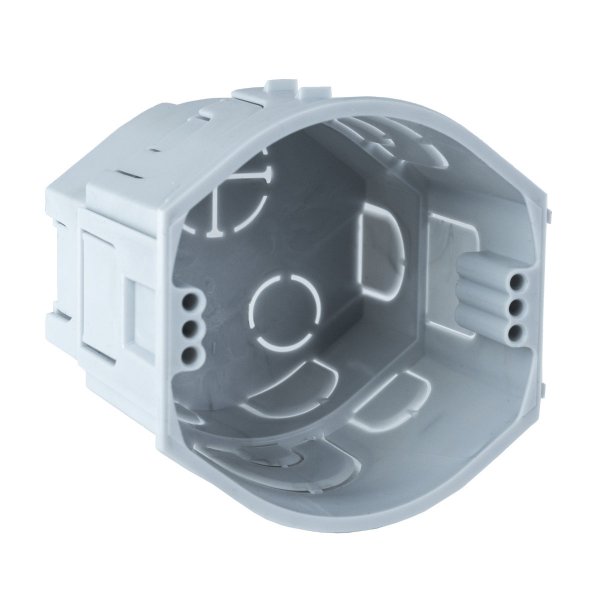 Коробка приладова поглиблена в тверді стіни; з'єднуються між собою; ПВХ; сіра; Ø73х70мм