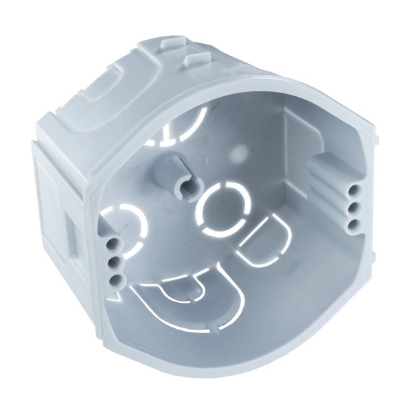 Коробка универсальная в твердой стене; соединяются между собой; ПВХ; серая; Ø71х45мм